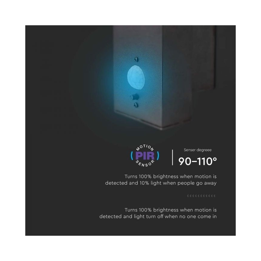 Soldrevet LED væglampe med sensor LED/5,5W/3,7V 3000K IP54