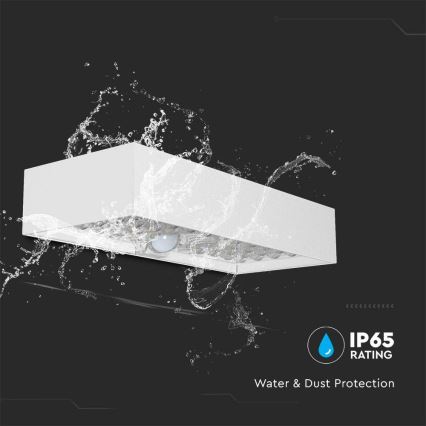 Soldrevet LED væglampe med sensor LED/6W/3,7V IP65 4000K 3000 mAh hvid