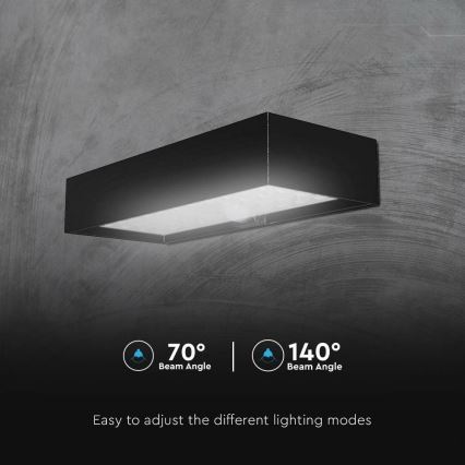 Soldrevet LED væglampe med sensor LED/6W/3,7V IP65 4000K 3000 mAh sort