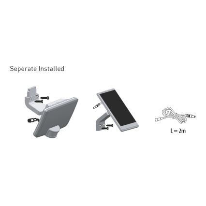 Soldrevet LED væglampe med sensor LED/8W/3,7V 2000 mAh IP54