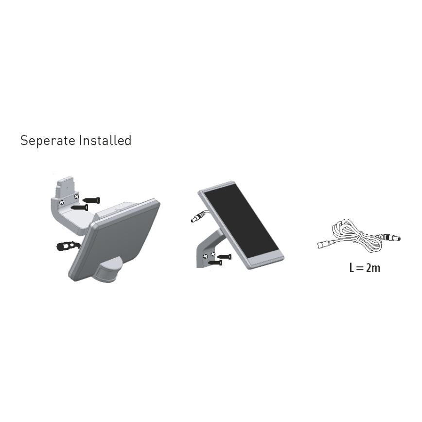 Soldrevet LED væglampe med sensor LED/8W/3,7V 2000 mAh IP54