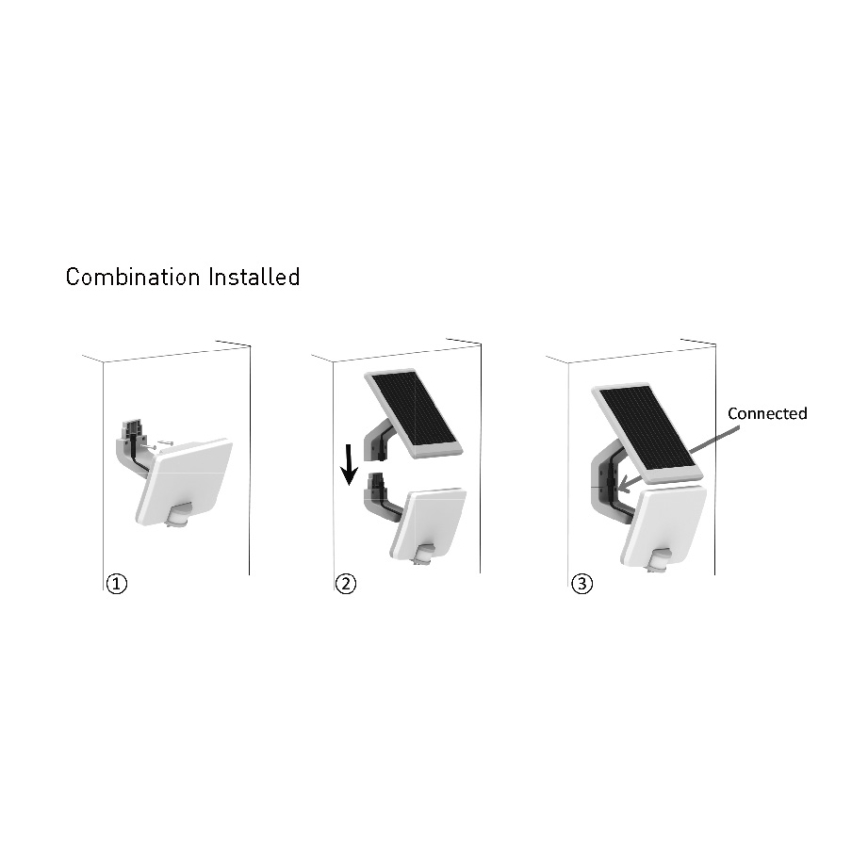 Soldrevet LED væglampe med sensor LED/8W/3,7V 2000 mAh IP54