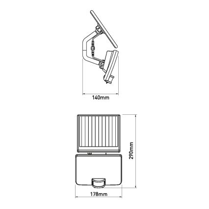 Soldrevet LED væglampe med sensor LED/8W/3,7V 2000 mAh IP54