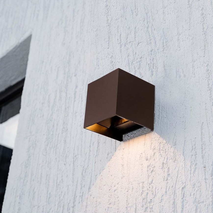 Soldrevet LED væglampe med sensor LED/9W/3,7V 3000/4000/5000K 2600 mAh IP65 brun