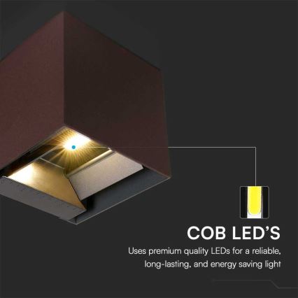 Soldrevet LED væglampe med sensor LED/9W/3,7V 3000/4000/5000K 2600 mAh IP65 brun
