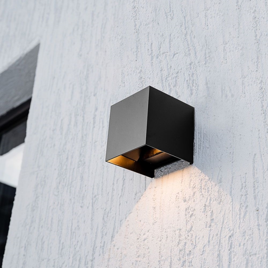 Soldrevet LED væglampe med sensor LED/9W/3,7V 3000/4000/5000K 2600 mAh IP65 sort