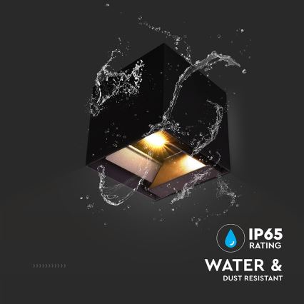 Soldrevet LED væglampe med sensor LED/9W/3,7V 3000/4000/5000K 2600 mAh IP65 sort