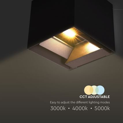 Soldrevet LED væglampe med sensor LED/9W/3,7V 3000/4000/5000K 2600 mAh IP65 sort