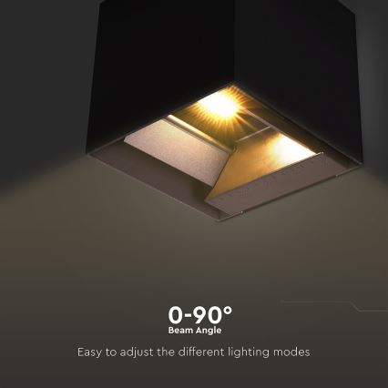 Soldrevet LED væglampe med sensor LED/9W/3,7V 3000/4000/5000K 2600 mAh IP65 sort