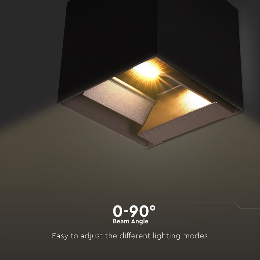 Soldrevet LED væglampe med sensor LED/9W/3,7V 3000/4000/5000K 2600 mAh IP65 sort