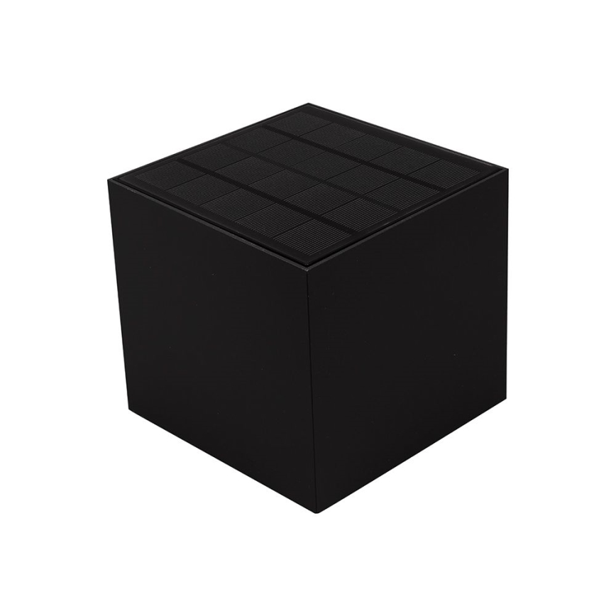 Soldrevet LED væglampe med sensor LED/9W/3,7V 3000/4000/5000K 2600 mAh IP65 sort