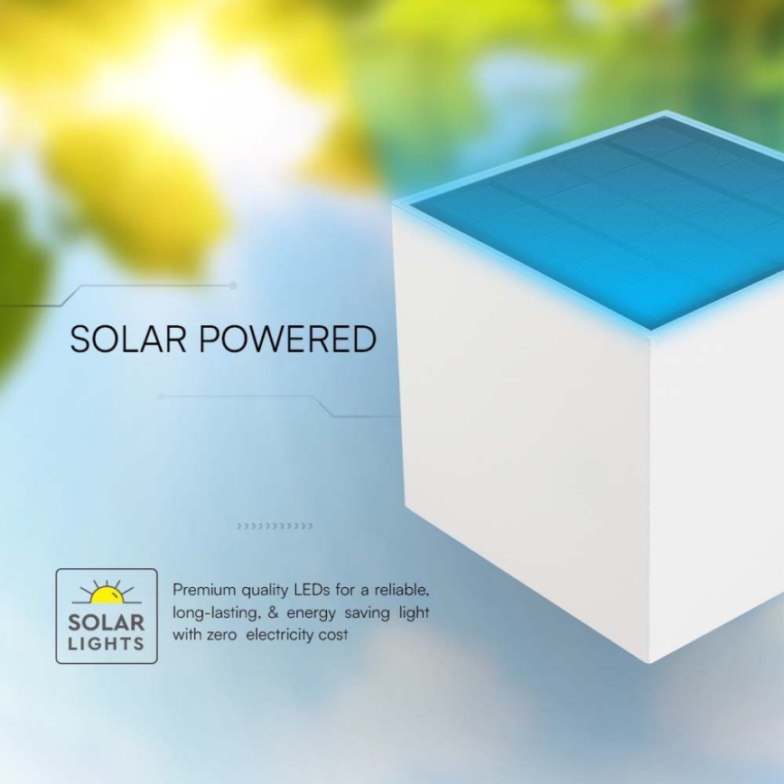 Soldrevet LED væglampe med sensor LED/9W/3,7V IP65 3000K 2600 mAh hvid