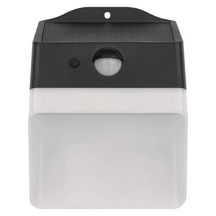 Soldrevet LED væglampe med sensor LUMI LED/3,7W IP65 sort