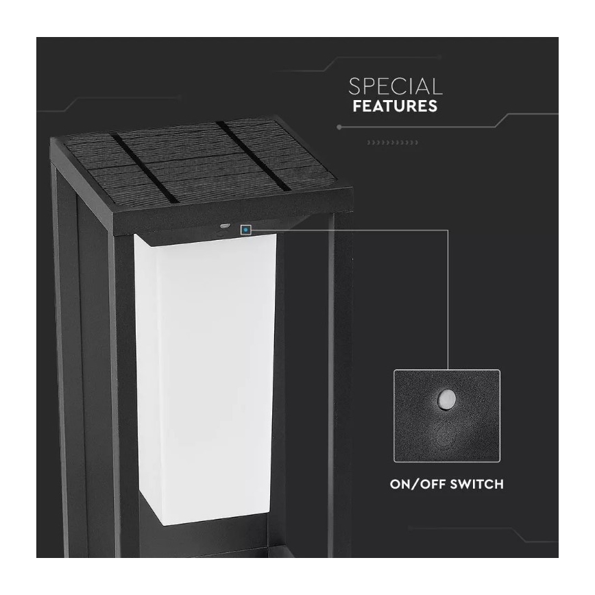 Soldrevet LED væglampe med sensor SAMSUNG CHIP LED/2W/3,7V IP65