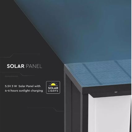 Soldrevet LED væglampe med sensor SAMSUNG CHIP LED/2W/3,7V IP65