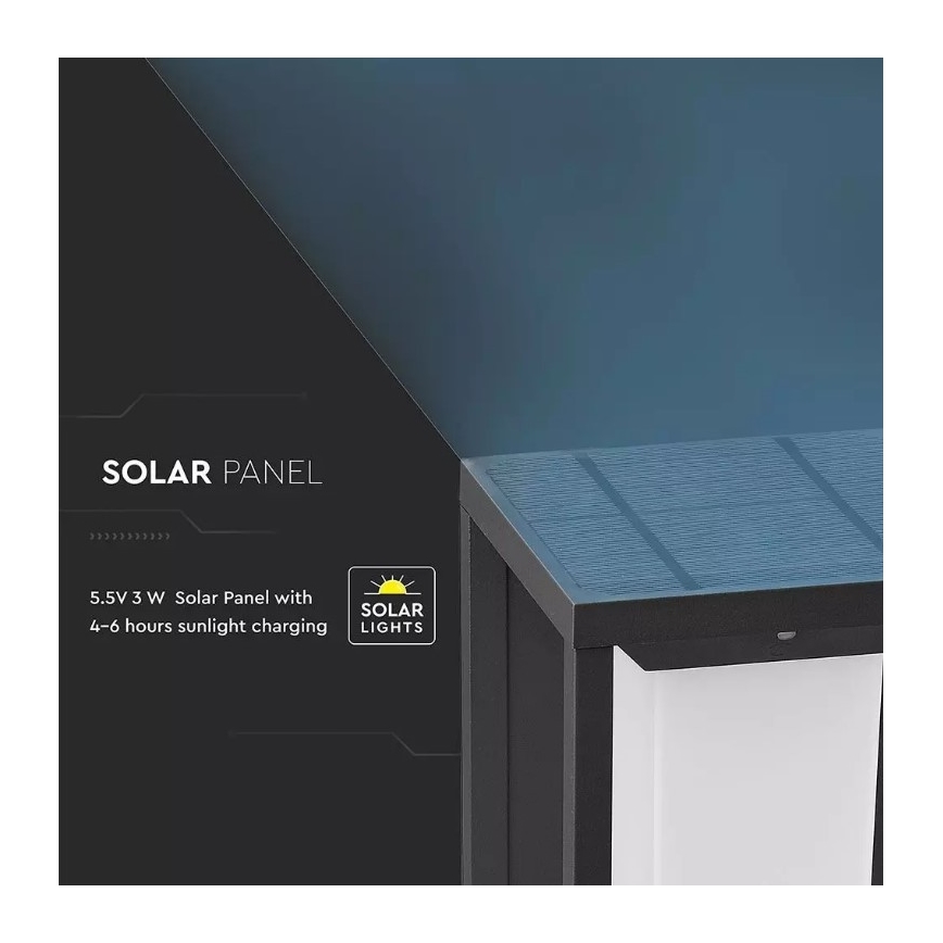 Soldrevet LED væglampe med sensor SAMSUNG CHIP LED/2W/3,7V IP65