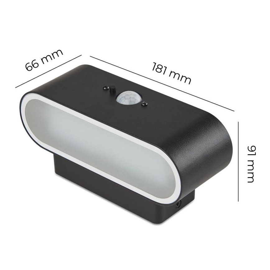 Soldrevet LED væglampe med sensor SOLARIS2 LED/2,5W/3,7V 4000K IP44