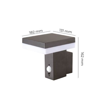 Soldrevet LED væglampe med sensor SOLARIS2 LED/5,5W/3,7V 4000K IP44