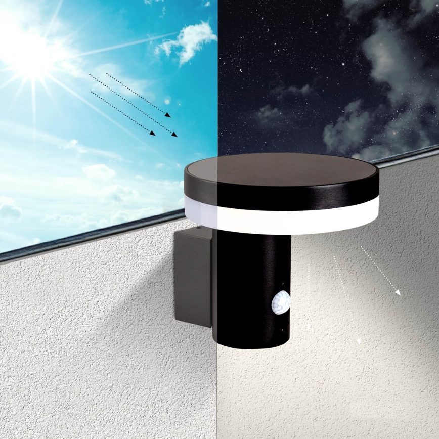 Soldrevet LED væglampe med sensor SOLARIS3 LED/5,5W/3,7V 4000K IP44 2600 mAh