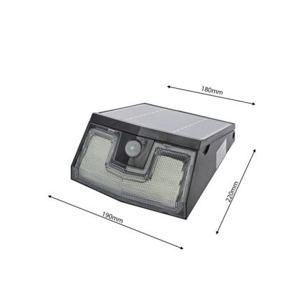Soldrevet LED væglampe med bevægelses- og skumringssensor TRANSFORMER LED/7W/3,7V IP65 + fjernbetjening