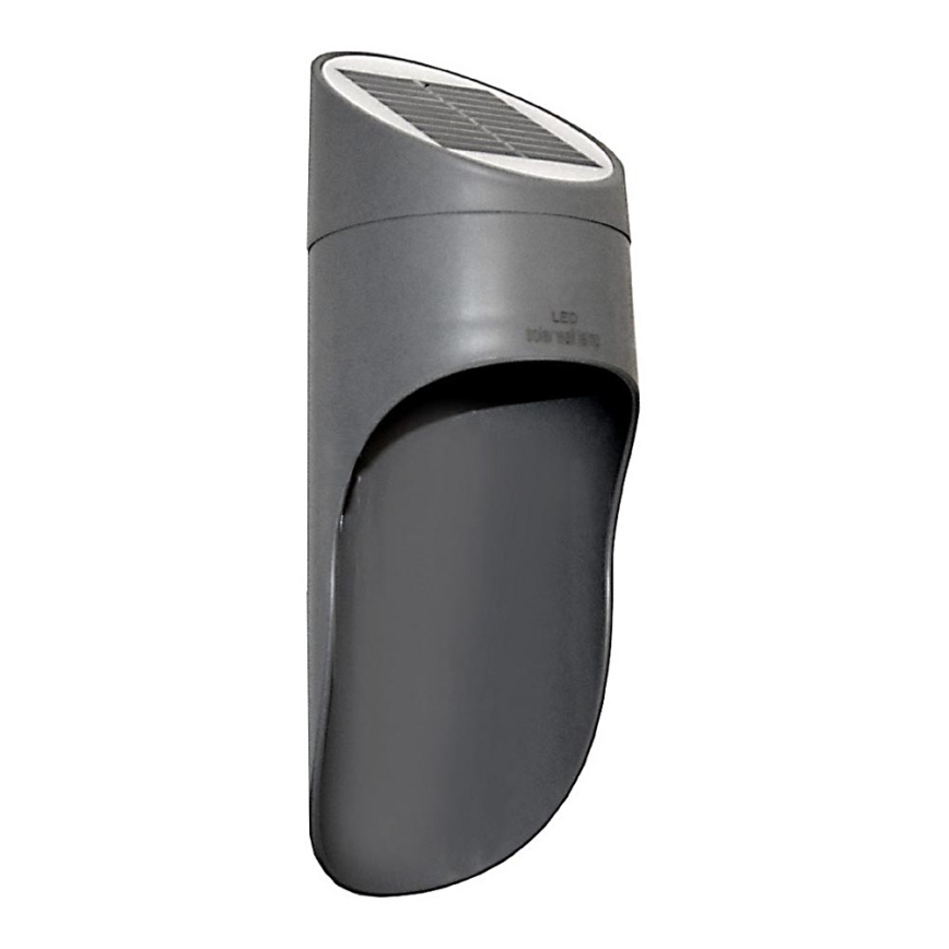 Soldrevet LED væglampe PALESA LED/1W/3,7V IP65 1800 mAh grå