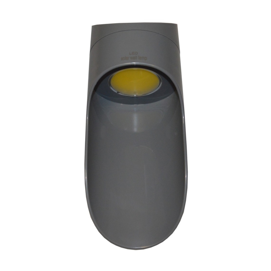 Soldrevet LED væglampe PALESA LED/1W/3,7V IP65 1800 mAh grå