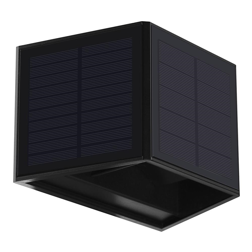 Soldrevet LED væglampe WINGS LED/2W/1300 mAh 3,7V 3000K IP54 sort
