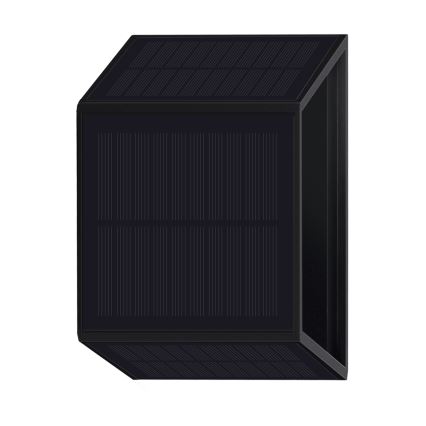 Soldrevet LED væglampe WINGS LED/2W/1300 mAh 3,7V 3000K IP54 sort