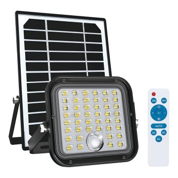 Soldrevet projektør med sensor LED/10W/3,7V 4000K IP65 3600 mAh + fjernbetjening