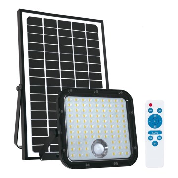 Soldrevet projektør med sensor LED/30W/6,4V 4000K IP65 6000 mAh + fjernbetjening