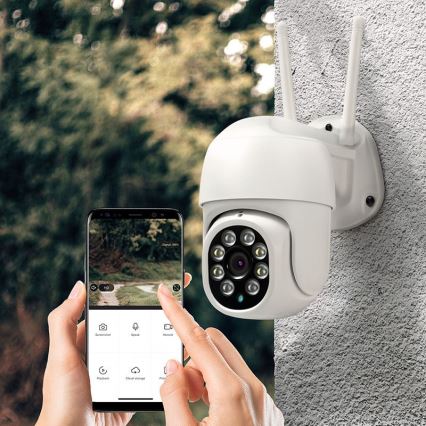 Udendørs kamera med sensor, IP65-beskyttelse, Wi-Fi og Tuya-kompatibilitet