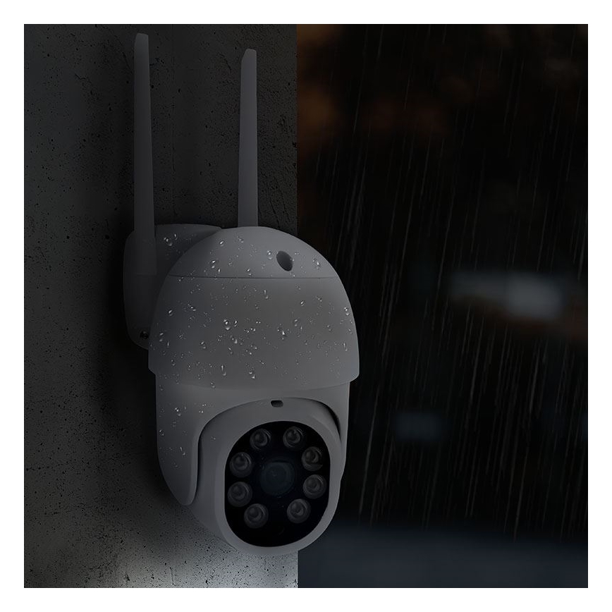 Udendørs kamera med sensor, IP65-beskyttelse, Wi-Fi og Tuya-kompatibilitet