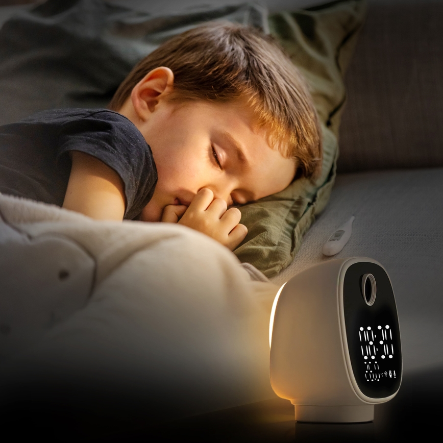 Smart-kamera med vækkeur, termometer og LED-lys 1296p 3Mpx 5V Wi-Fi Tuya IP65