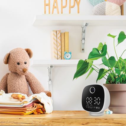 Smart-kamera med vækkeur, termometer og LED-lys 1296p 3Mpx 5V Wi-Fi Tuya IP65