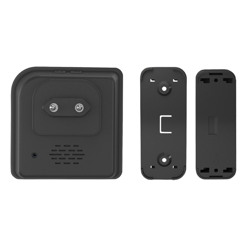 Trådløs plugin-dørklokke 230V/1xCR2032 IP56 sort
