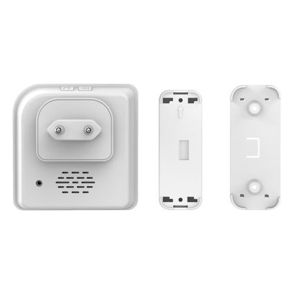 Trådløs plugin-dørklokke 230V + 2x knap 2xCR2032 IP56 hvid