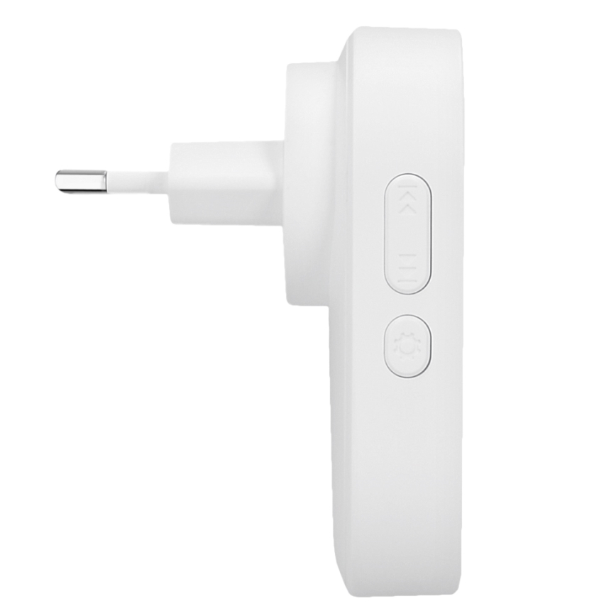 Trådløs plugin-dørklokke 230V/1xCR2032 IP56 hvid