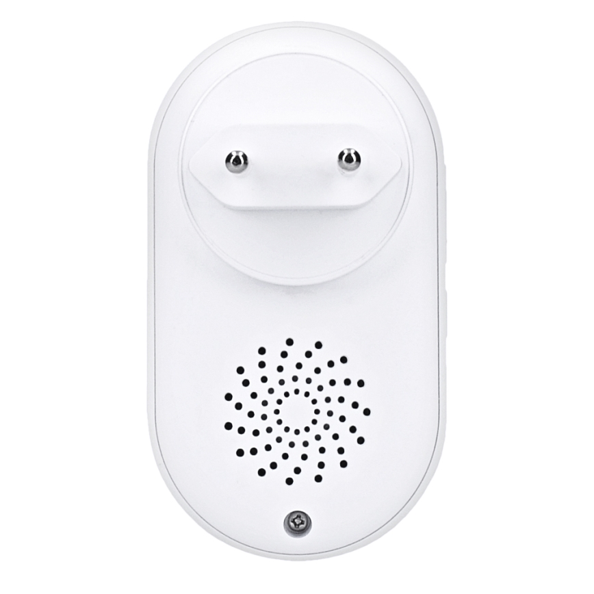 Trådløs plugin-dørklokke 230V/1xCR2032 IP56 hvid