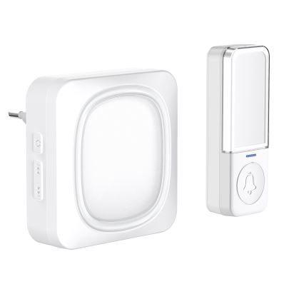 Trådløs dørklokke med LED-lys 230V/1xCR2032 IP56 hvid
