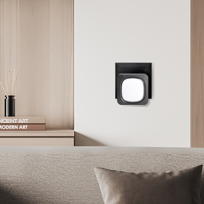 Trådløs dørklokke med LED-lys 230V IP56 sort