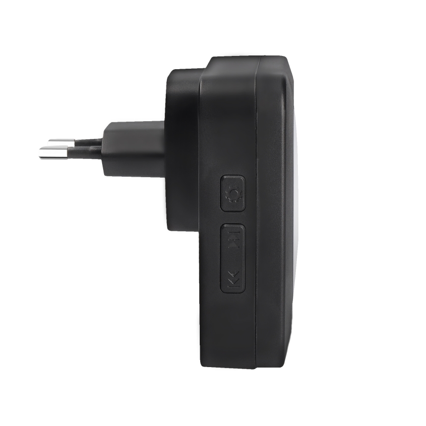 Trådløs dørklokke med LED-lys 230V IP56 sort