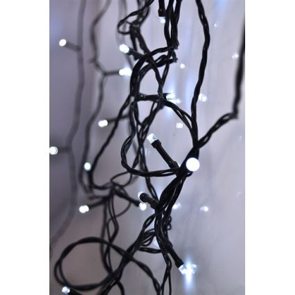 LED udendørs julelyskæde 500xLED/8 funktioner IP44 55 m kold hvid