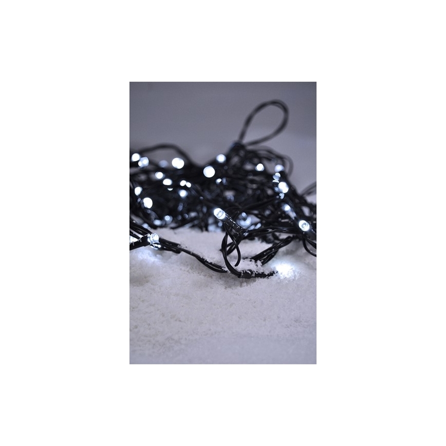 Udendørs LED julelyskæde 500xLED/8 funktioner IP44 55m kold hvid