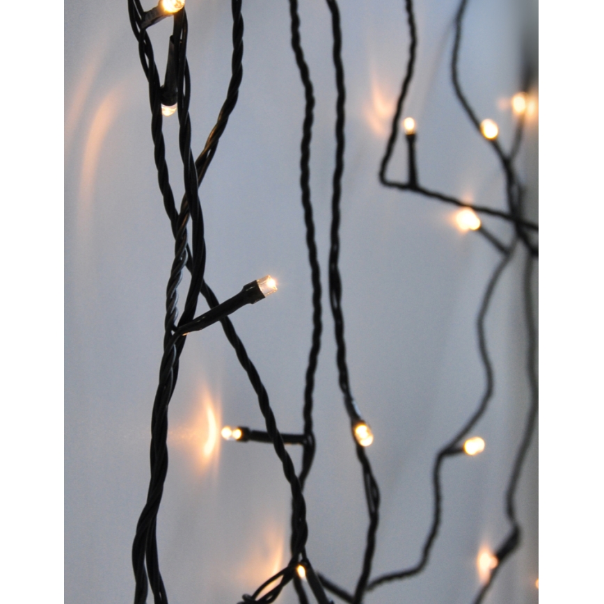 LED udendørs julelyskæde 500xLED/8 funktioner IP44 55m varm hvid