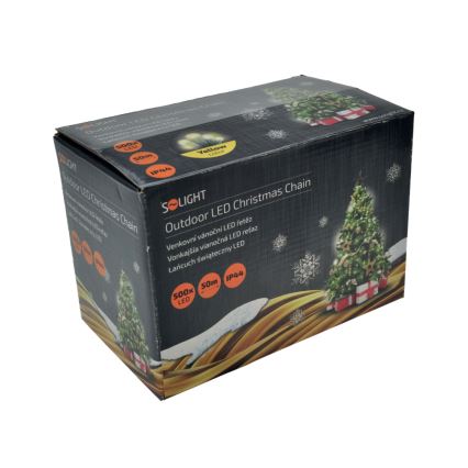LED udendørs julelyskæde 500xLED/8 funktioner IP44 55m varm hvid