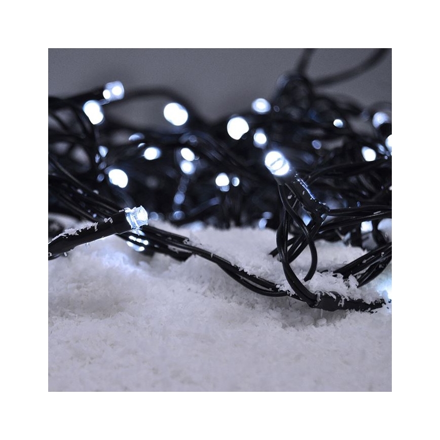 LED lyskæde 200xLED/8 funktioner 15 m IP44 kold hvid