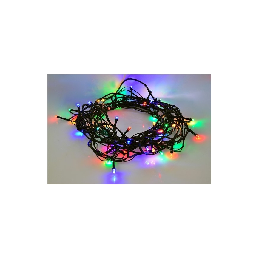 Udendørs LED julelyskæde 100xLED/8 funktioner IP44 13 m flerfarvet