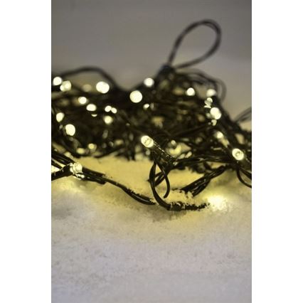 LED udendørs julelyskæde 100xLED/8 funktioner IP44 13m varm hvid