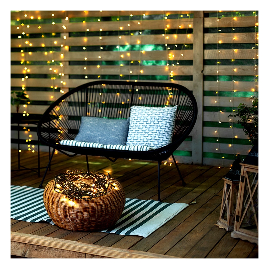 LED udendørs lyskæde 100xLED/8 funktioner IP44 13m varm hvid