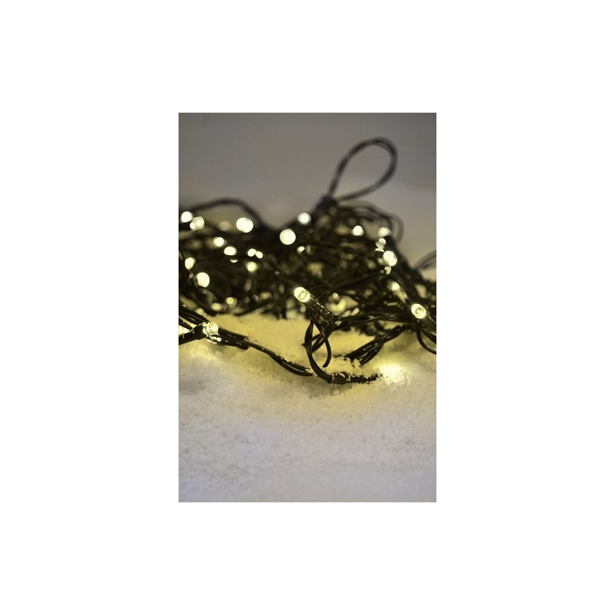 Udendørs LED julelyskæde 100xLED/8 funktioner IP44 13 m varm hvid